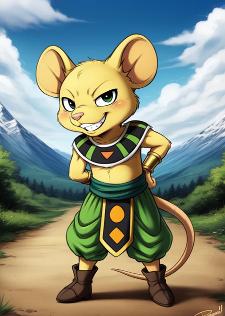 47592-1242956935-_lora_QuitelaDrBall_0.95_ QuitelaDrBall, Mouse, yellow soft skin, gold cuffs on the arms, green pants, dark green belt, gray boo.png